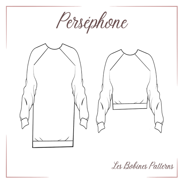 Patron pochette de la robe et sweat shirt Persephone des Bobines Patterns du 34 au 56 (fr)