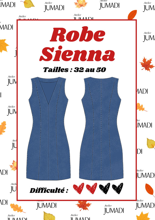 PDF - Patron digital de la robe Sienna de Atelier Jumadi (32 à 50) - fr