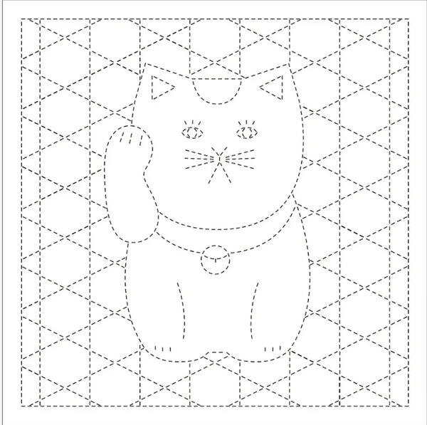 Hana-Fukin "Maneki neko" pour la réalisation de broderie Sashiko (prix à la pièce)