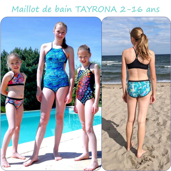 PDF - patron digital du maillot de bain Tayrona de Petits D'om de 2 à 16ans (Fr)