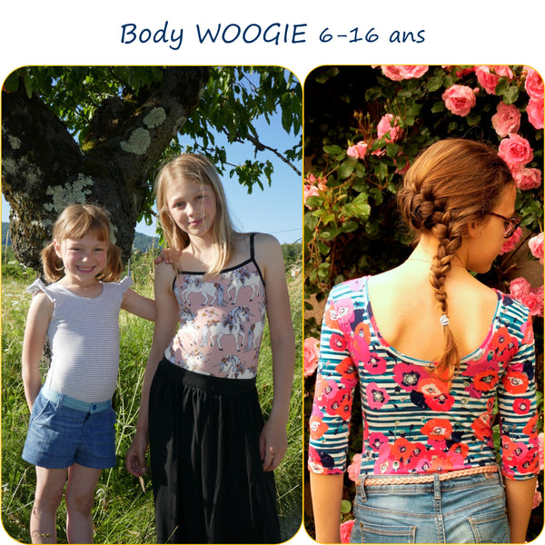 PDF - patron digital du body Woogie de Petits D'om de 2 à 16ans (Fr)