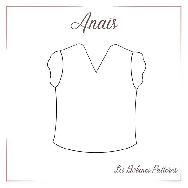 PDF - Patron digital de la blouse / top Anaïs des Bobines Patterns du 34 au 56 (fr)