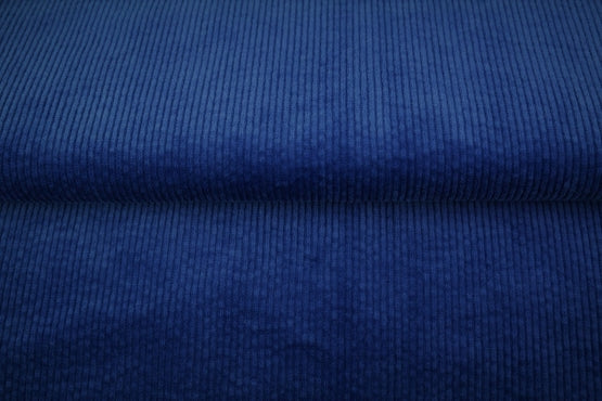 Velours grosses côtes lavé - bleu roi - 97% coton et 3% élasthanne - Oeko-tex (Prix pour 10cm)