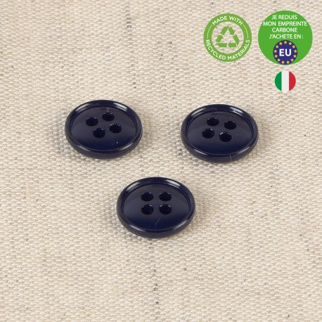 Boutons en nylon recyclé 11mm bleu marine (prix à la pièce)