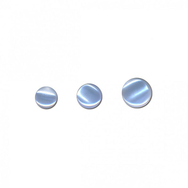 Boutons  bonbon de 11mm - effet nacré bleu clair (prix à la pièce)