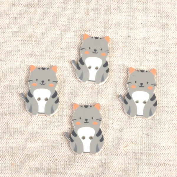 Boutons chat gris (prix à la pièce)