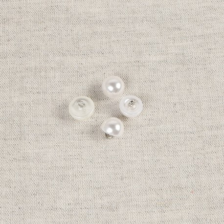 Boutons demi-boule à pied - imitation perle nacrée 10mm (prix à la pièce)