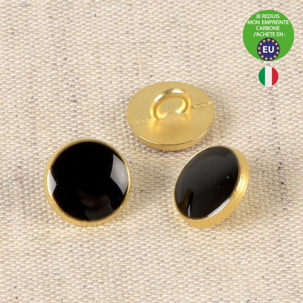 Boutons métal laqué noir - 11mm (prix à la pièce)