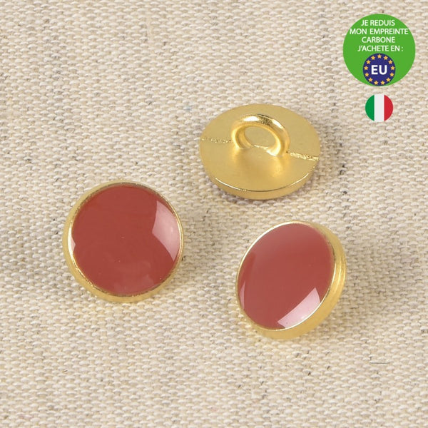 Boutons métal laqué rouille - 11mm (prix à la pièce)