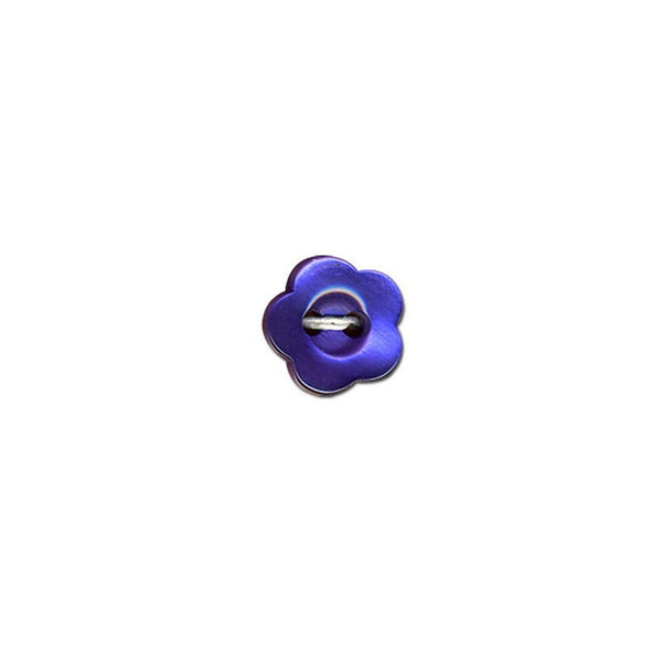 Boutons  Fleur de 12mm -  couleur bleu (prix à la pièce)