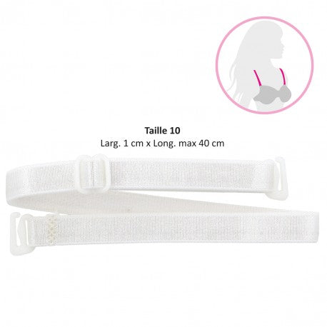 Set bretelles soutien-gorge blanc - 10mm (prix pour le set)