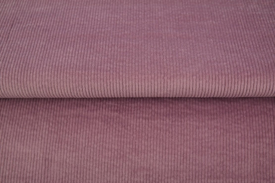 Velours grosses côtes lavé - mauve glycine 145 - 97% coton et 3% élasthanne - Oeko-tex (Prix pour 10cm)