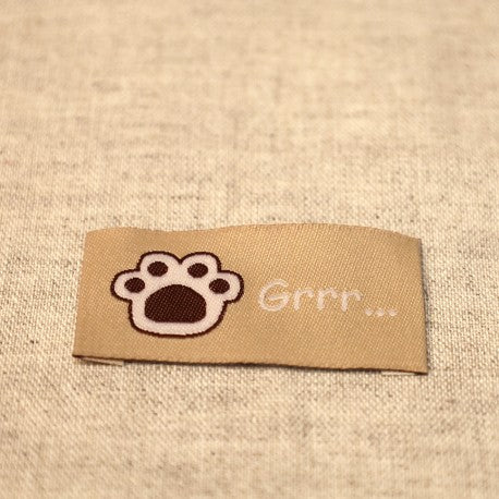 Lot de 10 étiquettes "Grrr..." patte (prix pour le sachet de 10)