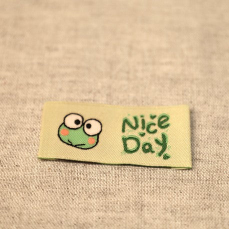 Lot de 10 étiquettes "Nice day" grenouille (prix pour le sachet de 10)