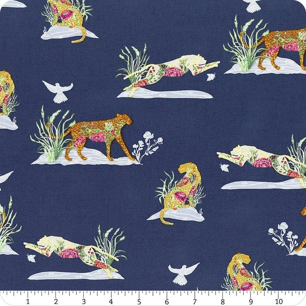 Superbe coupon 3m de popeline Art Gallery Fabrics - "Eve" Léopards - 110cm de large