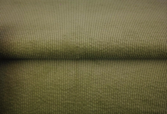 Velours grosses côtes lavé - vert bronze - 97% coton et 3% élasthanne - Oeko-tex (Prix pour 10cm)