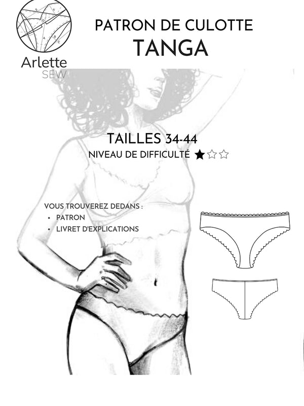 PDF - Patron digital du tanga de Arlette Sew (34 au 44)