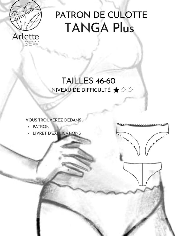 PDF - Patron digital du tanga plus size de Arlette Sew (46 à 60)