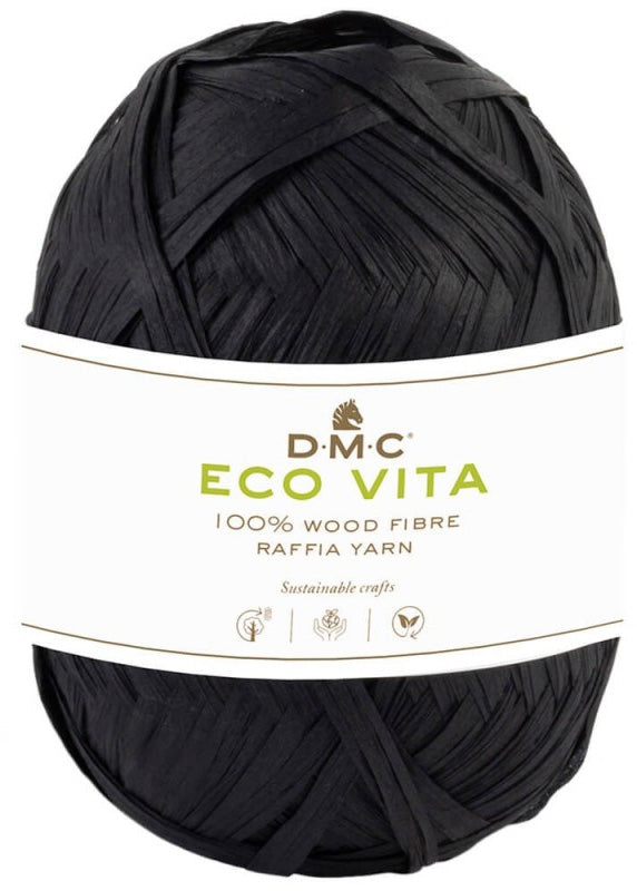 DMC - Eco Vita Raphia couleur 002 - noir (prix pour 1 pelote)