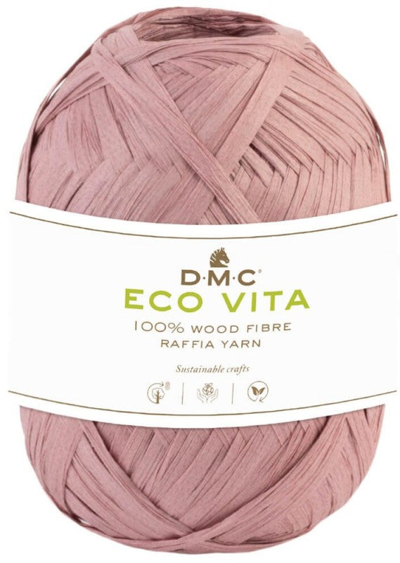 DMC - Eco Vita Raphia couleur 04 - vieux rose (prix pour 1 pelote)