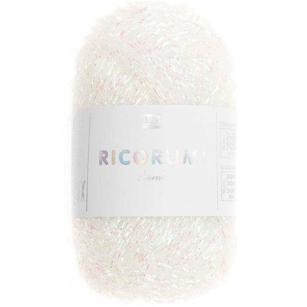 Rico - fil ricorumi lamé blanc irisé - couleur 003 (prix pour 1 pelote)