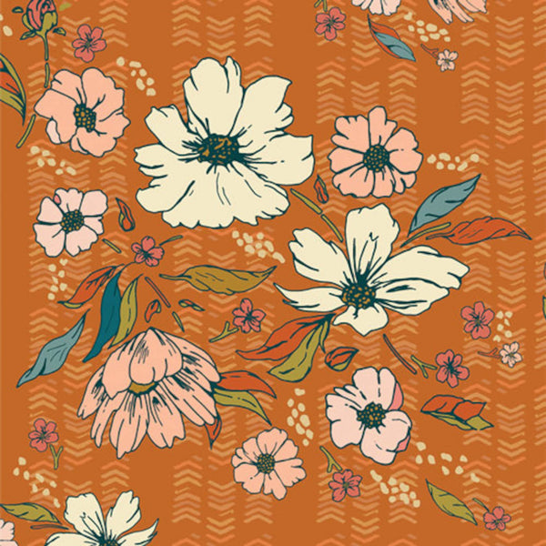 Superbe coupon 3m de popeline Art Gallery Fabrics - "Gloria grandes fleurs" - 110cm de large