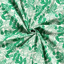 Lin - viscose "Feuillage d'été vert" certifié oeko-tex (prix pour 10cm)