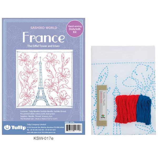 Set Hana-Fukin "France" pour la réalisation de broderie Sashiko (prix pour le set)