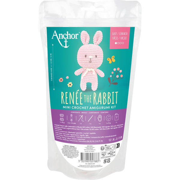 Kit crochet - Renée le lapin ht 9cm - marque Achor (prix pour le set)