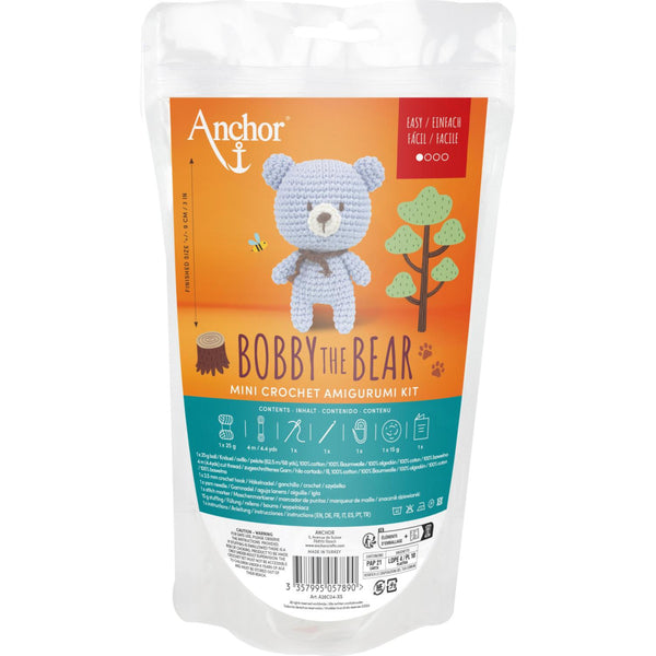 Kit crochet - Bobby l'ours ht 9cm - marque Achor (prix pour le set)