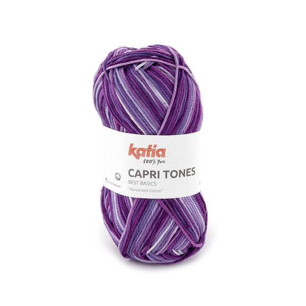 Fil en coton mercerisé dégradé - Capri tones de Katia - couleur 302 (prix pour 1 pelote)