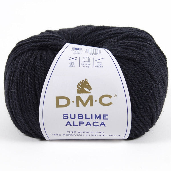 DMC - Sublime Alpaca - couleur 02 noir Ebène (prix pour 1 pelote)