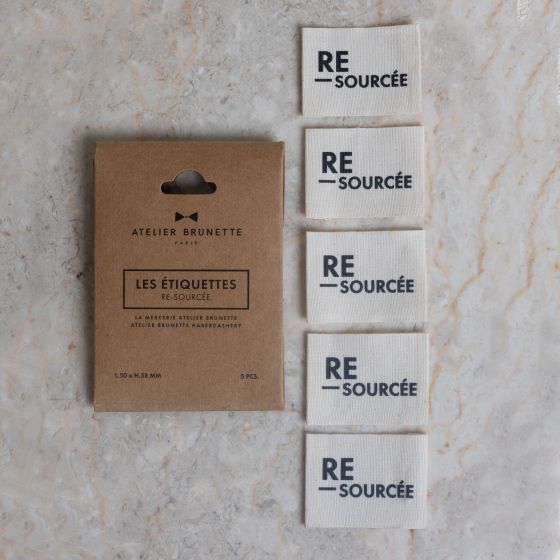 Lot de 5 étiquettes "Re-sourcée" de Atelier Brunette (prix pour le sachet de 5)