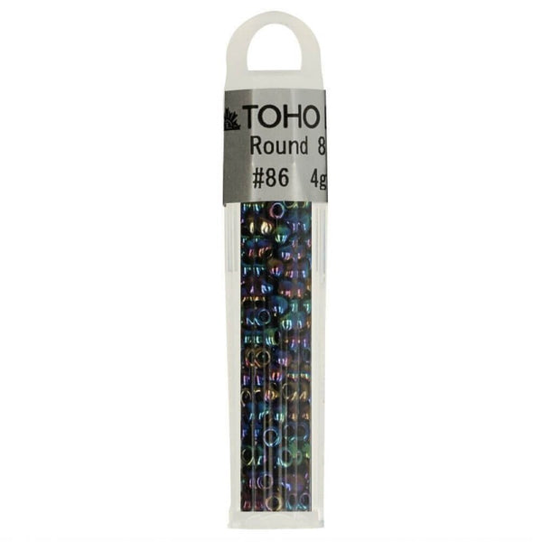 Perles de verre de marque japonaise Toho couleur B-86 arc en ciel foncé (prix pour le tube de 4g)