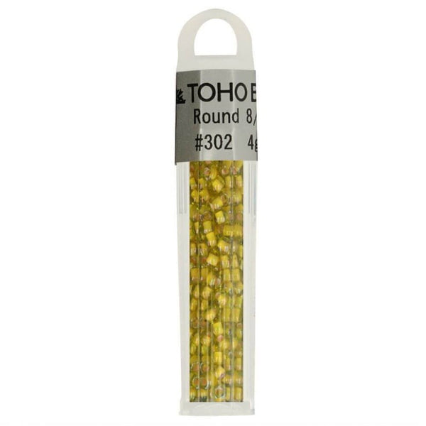 Perles de verre de marque japonaise Toho couleur B302 jaune (prix pour le tube de 4g)