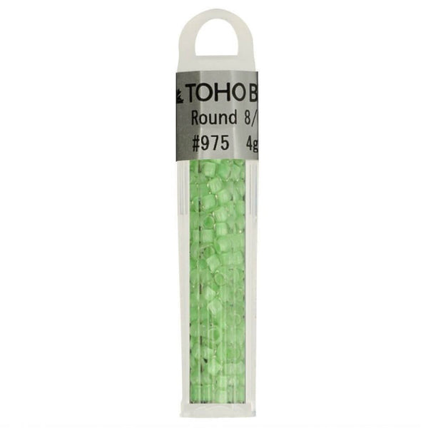 Perles de verre de marque japonaise Toho couleur B975 vert d'eau (prix pour le tube de 4g)