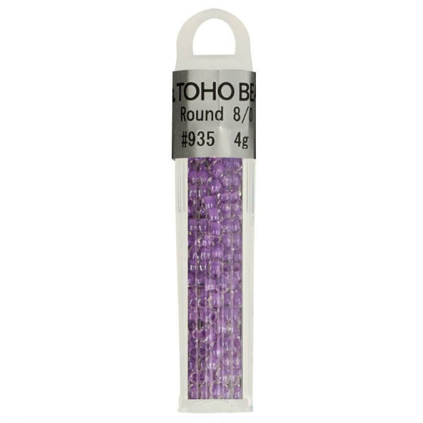 Perles de verre de marque japonaise Toho couleur B935 mauve translucide (prix pour le tube de 4g)