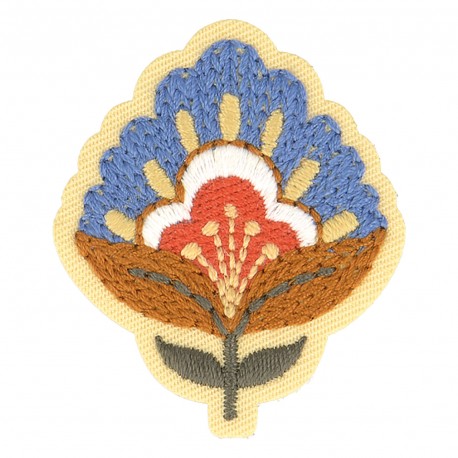 Patch thermocollant Fleur nordique bleue (prix à la pièce)