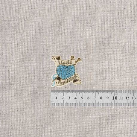 Patch thermocollant  "I love knitting"  - (prix à la pièce)