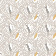 Superbe coupon 3m de popeline RJR Fabrics - "Pond life les hérons gris" - 110cm de large