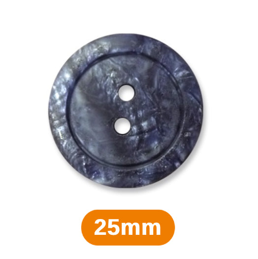 Boutons marbrés 2 trous 25mm - bleu ardoise (prix à la pièce)