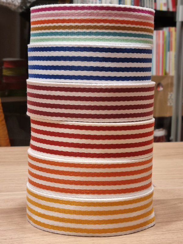 Sangles coton rayé 40mm - choix de plusieurs coloris (Prix pour 50cm)