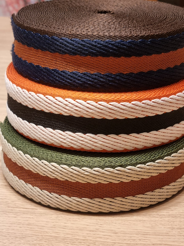 Sangles à chevrons 40mm - choix de plusieurs coloris (Prix pour 50cm)