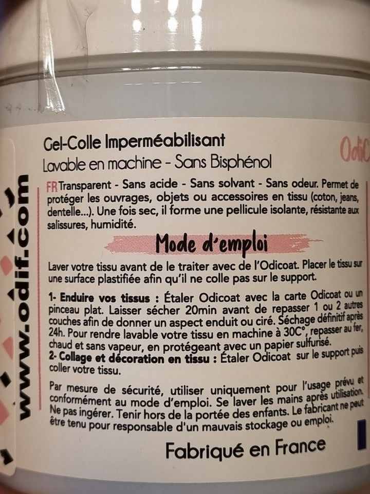 Pot de Gel-colle imperméabilisant OdiCoat d'Odif ( 250 ml)