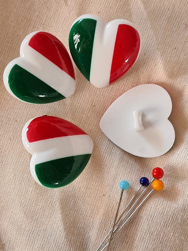 Boutons fantaisie "Italie Love" 22mm (prix à la pièce)