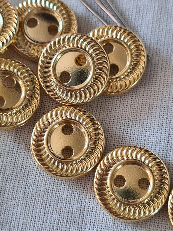 Boutons métal frappé doré - spirale 12mm (prix à la pièce)