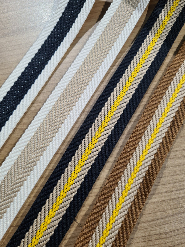 Sangles à chevrons de 30mm - choix de plusieurs coloris (Prix pour 50cm)