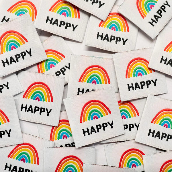 Lot de 5 étiquettes Happy de Ikatee (prix pour le sachet de 5)