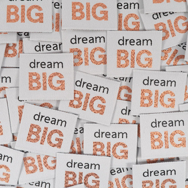 Lot de 5 étiquettes Dream big de Ikatee (prix pour le sachet de 5)