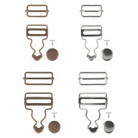 Set de boucles pour salopettes 25 ou 35mm en argent ou en bronze (prix pour le set complet)